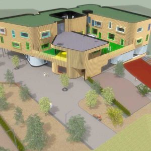 Hum-ID Referenz Holzbau Flachdach Sensoren Modell