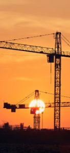 Baustelle am Abend